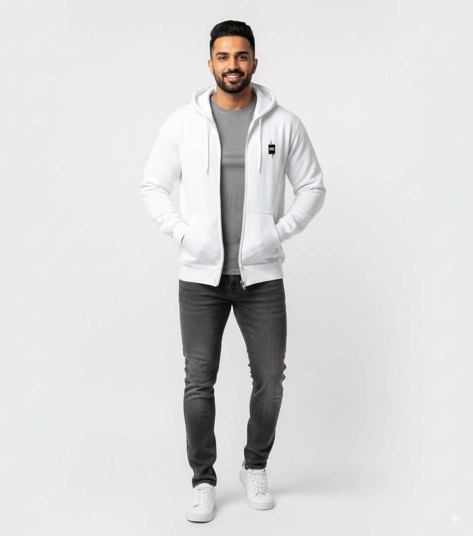 Minimalist Zipper Hoodie - Premium Full-Zip Fleece Sweatshirt